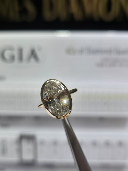 Bezel Oval rings 💍 5 Carat Oval E/VS1 💎 IGI Labgrown Diamond