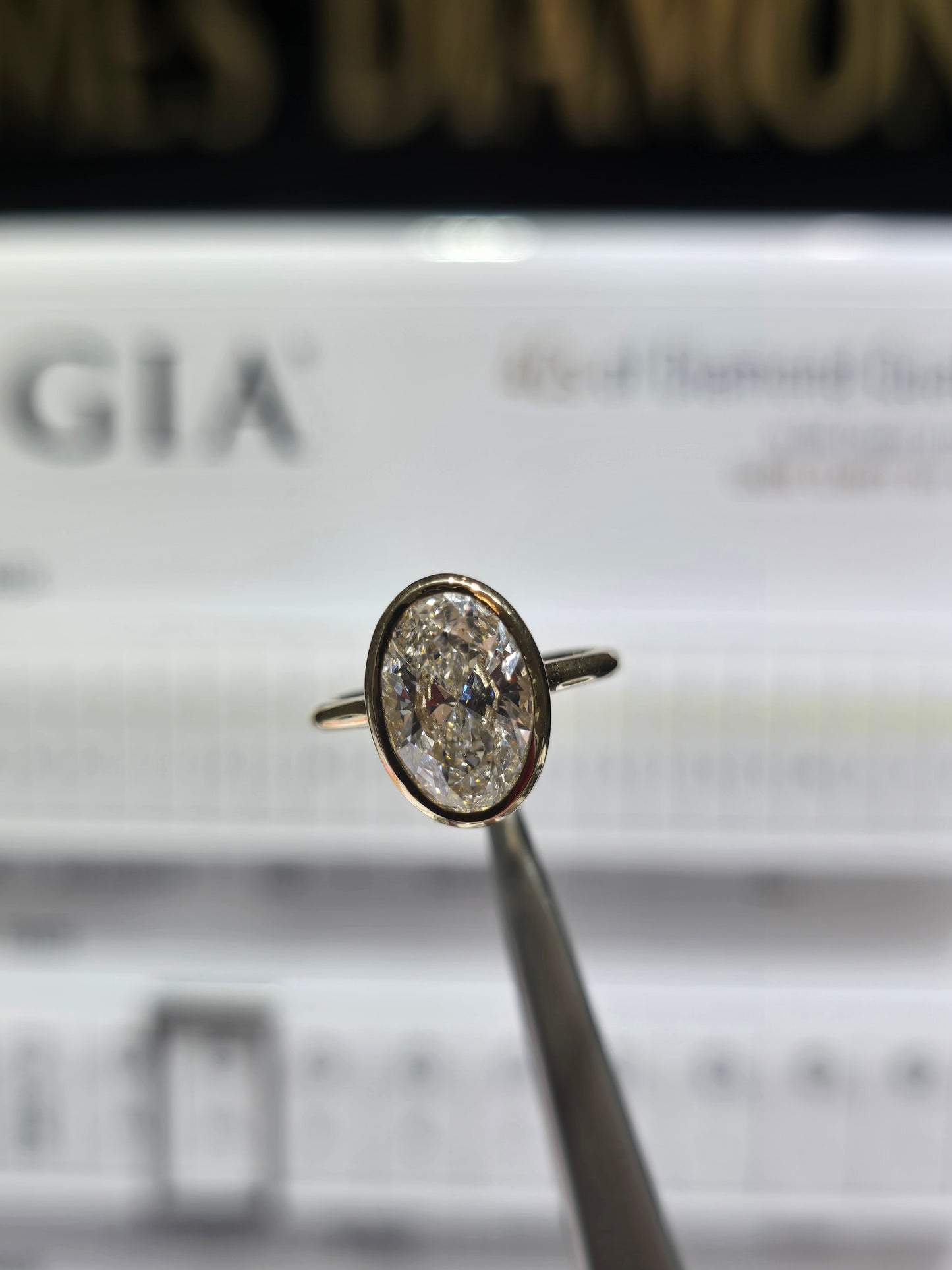 Bezel Oval Rings 💍 3 Carat E/VS1 💎 IGI Labgrown Diamond + 14k solid gold