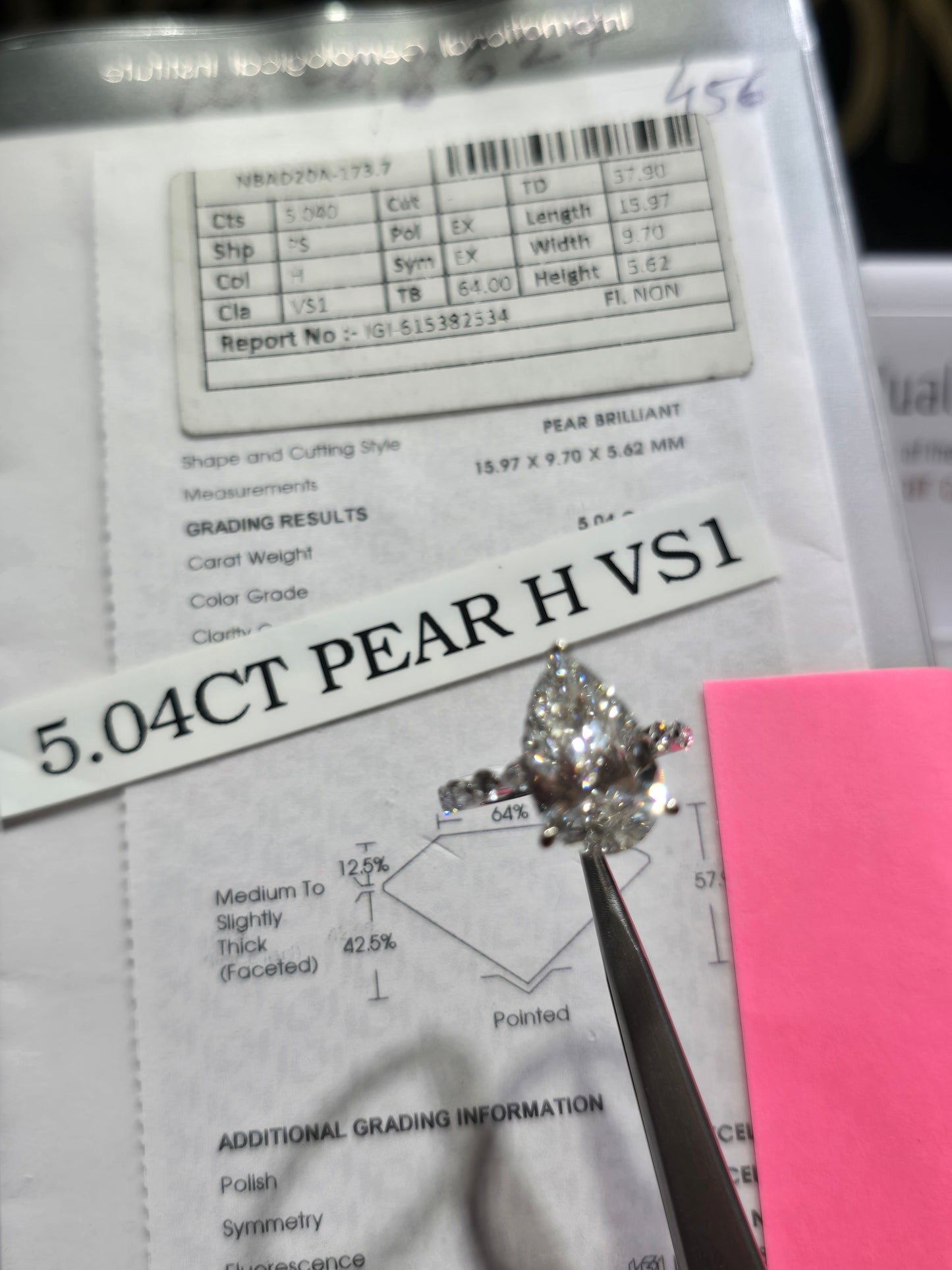 Beautiful Pear Rings 💍 Center 5 carat H/VS1 💎 IGI Labgrown Diamomd