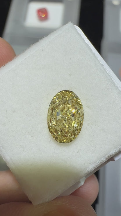 2.03ct Oval Modified Brilliant Lab Grown Diamond – Fancy Intense Yellow, VS2, IGI Certified