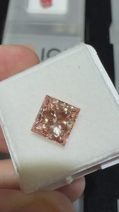 3.02ct Princess Cut Lab Grown Diamond – Fancy Intense Pink, VS1, IGI Certified