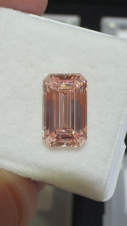 3.02ct Emerald Cut Lab Grown Diamond – Fancy Intense Pink, VS2, IGI Certified