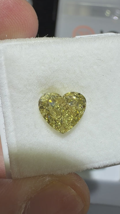2.10ct Heart Modified Brilliant Lab Grown Diamond – Fancy Intense Yellow, VS1