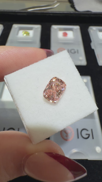 2.01ct Cushion Modified Brilliant Lab Grown Diamond – Fancy Intense Pink, VS1, IGI Certified